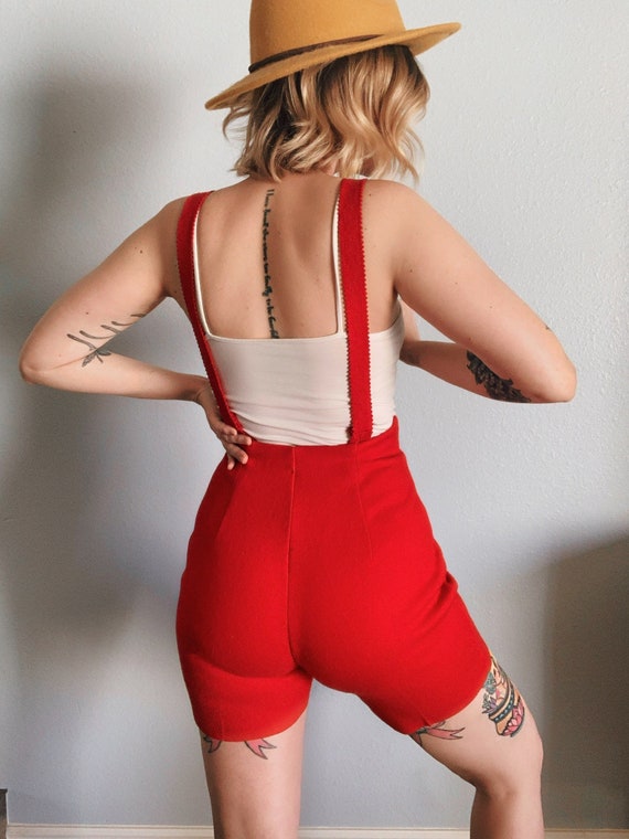 Vintage 1960’s Red Overall Shorts - image 3