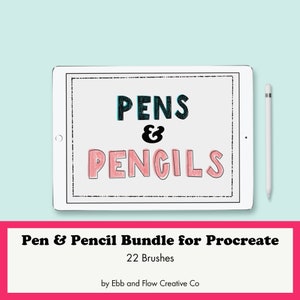 Procreate Brush Bundle: Pens and Pencil Sets, Essentials for Procreate Illustrating