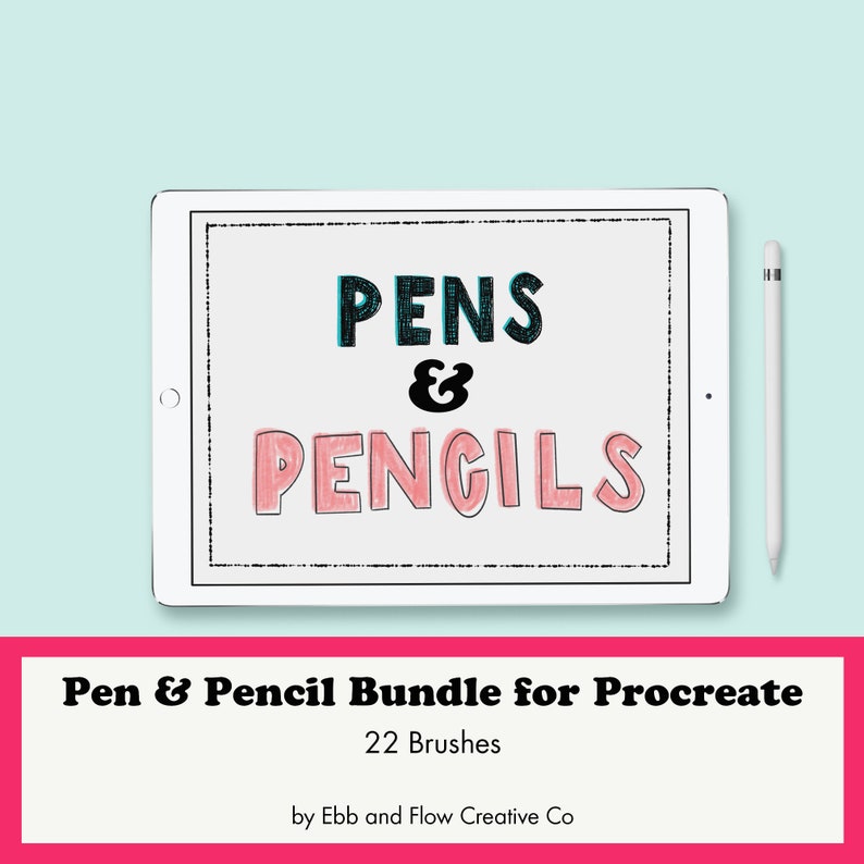 Procreate Brush Bundle Pens and Pencil Sets Essentials for Etsy