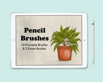 Procreate Brush Set: 10 Pencils for iPad Sketching | Procreate Brushes for Drawing and Illustrating