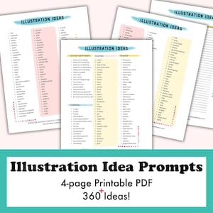 Drawing Prompt Ideas Printable PDF, Illustration Ideas, What to Draw, Stop Art Block