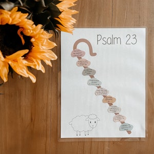 Psalm 23 worksheet | Homeschool | Bible Lesson | Sunday School | I AM | Christian Study | The lord is my shepherd