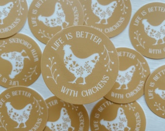 life is better with chickens sticker | homesteading stickers | homemaking, chicken life, crazy chicken lady, mama hen