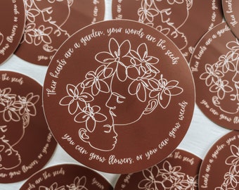 their heart is a garden, grow flowers speak positively | motherhood stickers | Christian motherhood | homeschooling, homemaking, homemaking