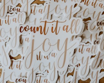 Count it all joy sticker | motherhood stickers | Christian motherhood | homeschooling, homemaking, homemaking