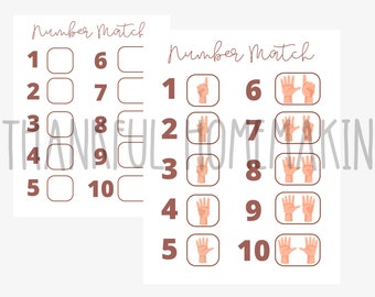 Number match worksheets| numbers and fingers | Homeschool | Preschool | numbers learning