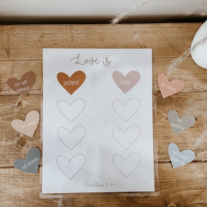 love is patient, kind worksheet | Homeschool | sunday school | preschool |