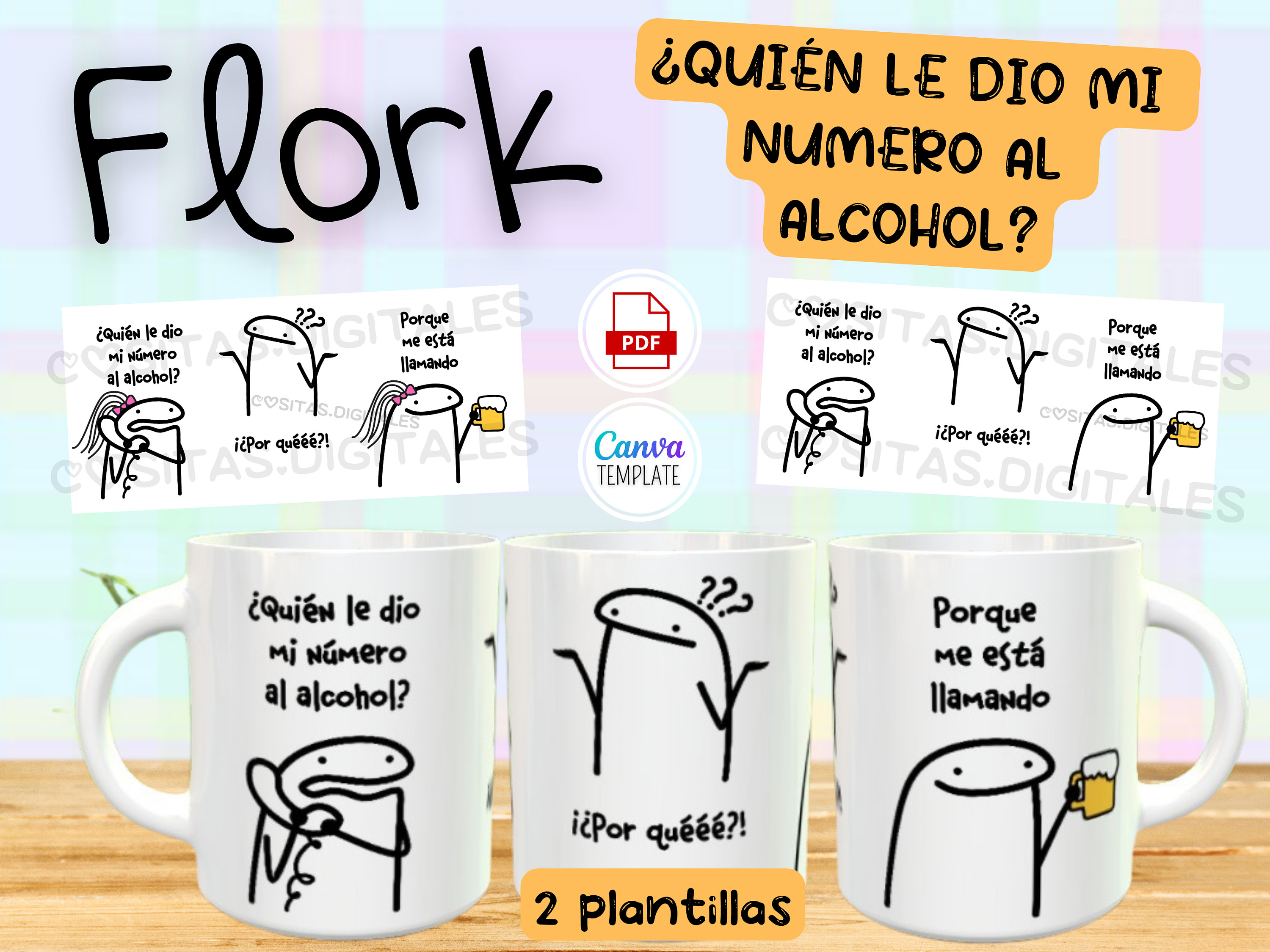 Flork Cake Topper Imprimible Divertido Deformito Meme Editable  Personalizado Plantilla CANVA Template Descarga Digital Inmediata Download