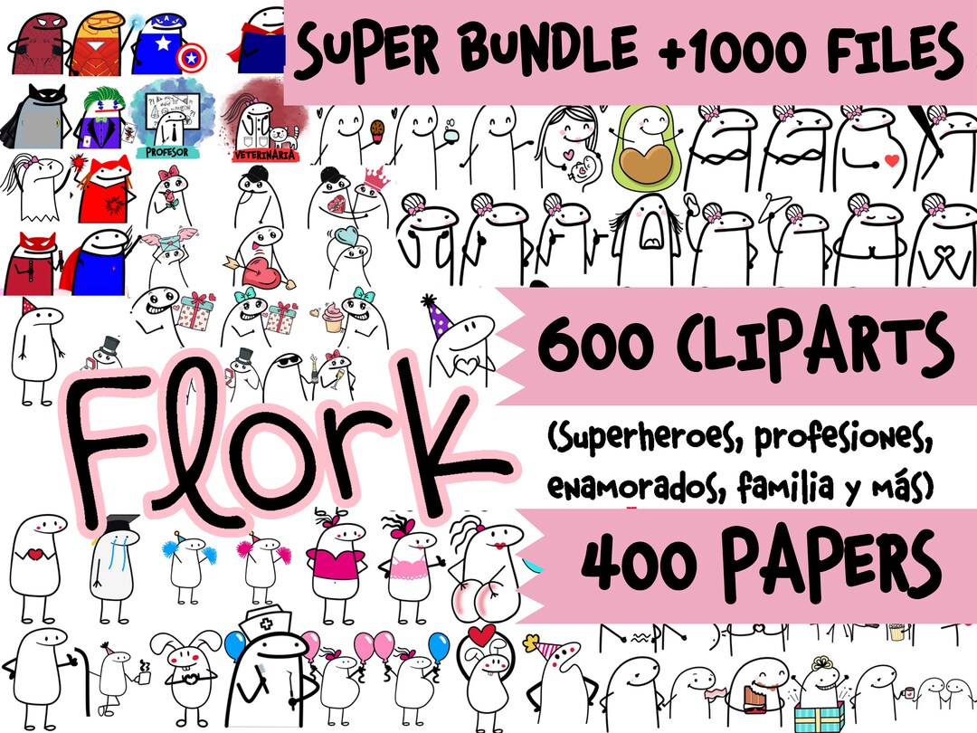 Flork Vectores Cliparts Profesiones Memes Deformito PNG PDF CANVA Bundle  Divertido Funny Descarga Digital Inmediata Instant Download