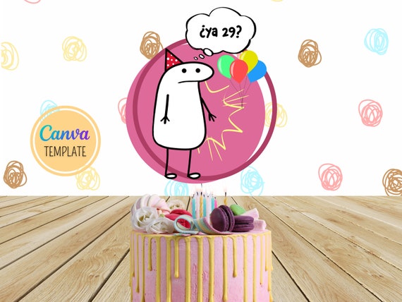 Flork 10 Diseños Cake Topper Editables Personalizable 