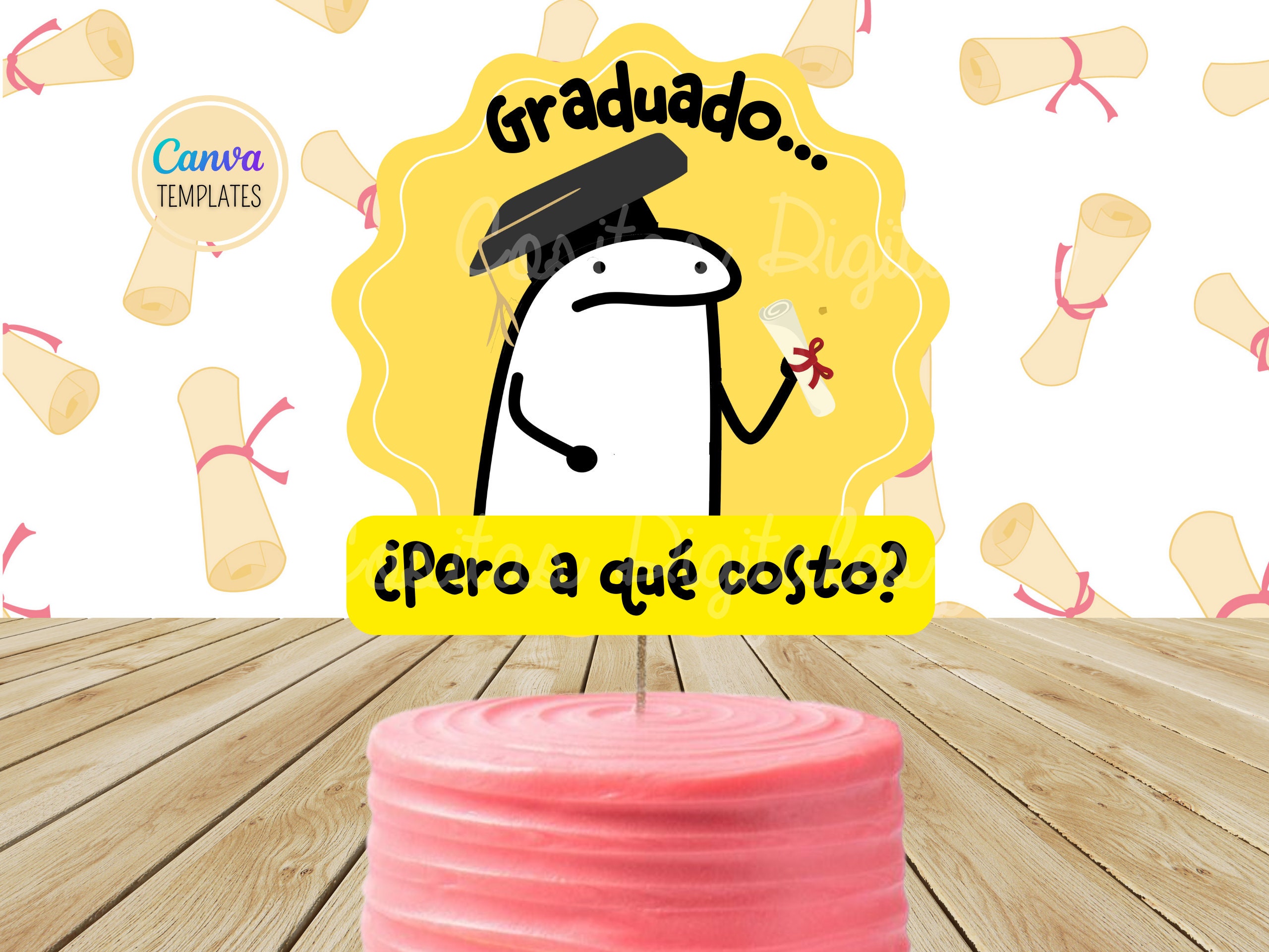 Flork Cake Topper Imprimible Divertido Deformito Meme Editable  Personalizado Plantilla CANVA Template Descarga Digital Inmediata Download