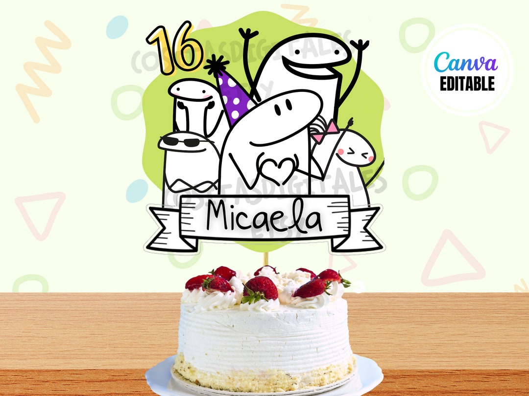 Cake Topper Imprimible Printable Divertido Funny Monigote Meme Editable