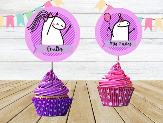 Flork Cake Topper Imprimible Divertido Deformito Meme Editable  Personalizado Plantilla CANVA Template Descarga Digital Inmediata Download