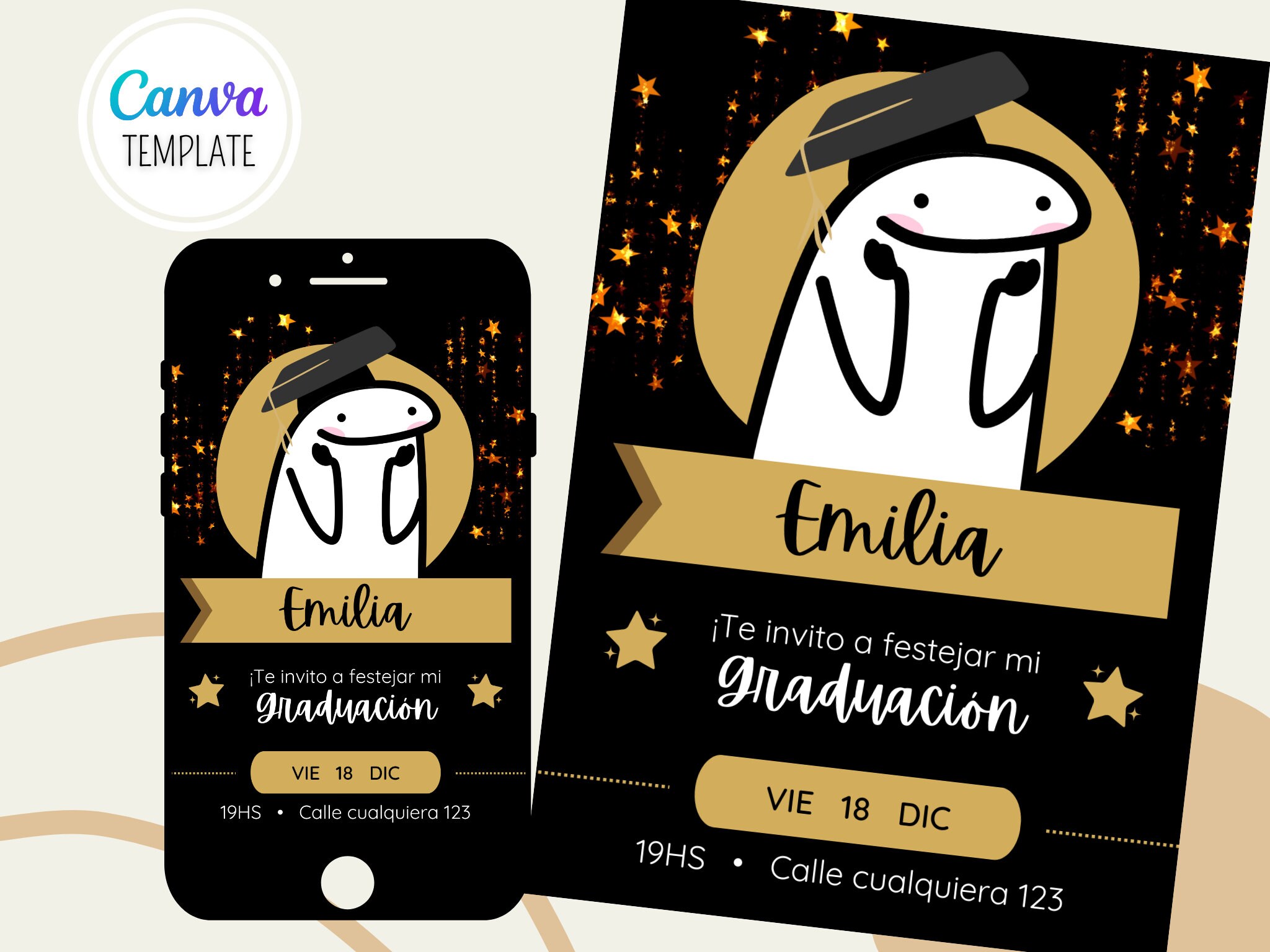 Flork Años de Drama Printable Cake Topper Deformito Meme Plantillas CANVA  Templates Descarga Digital Inmediata Download Rosa Viral Florky