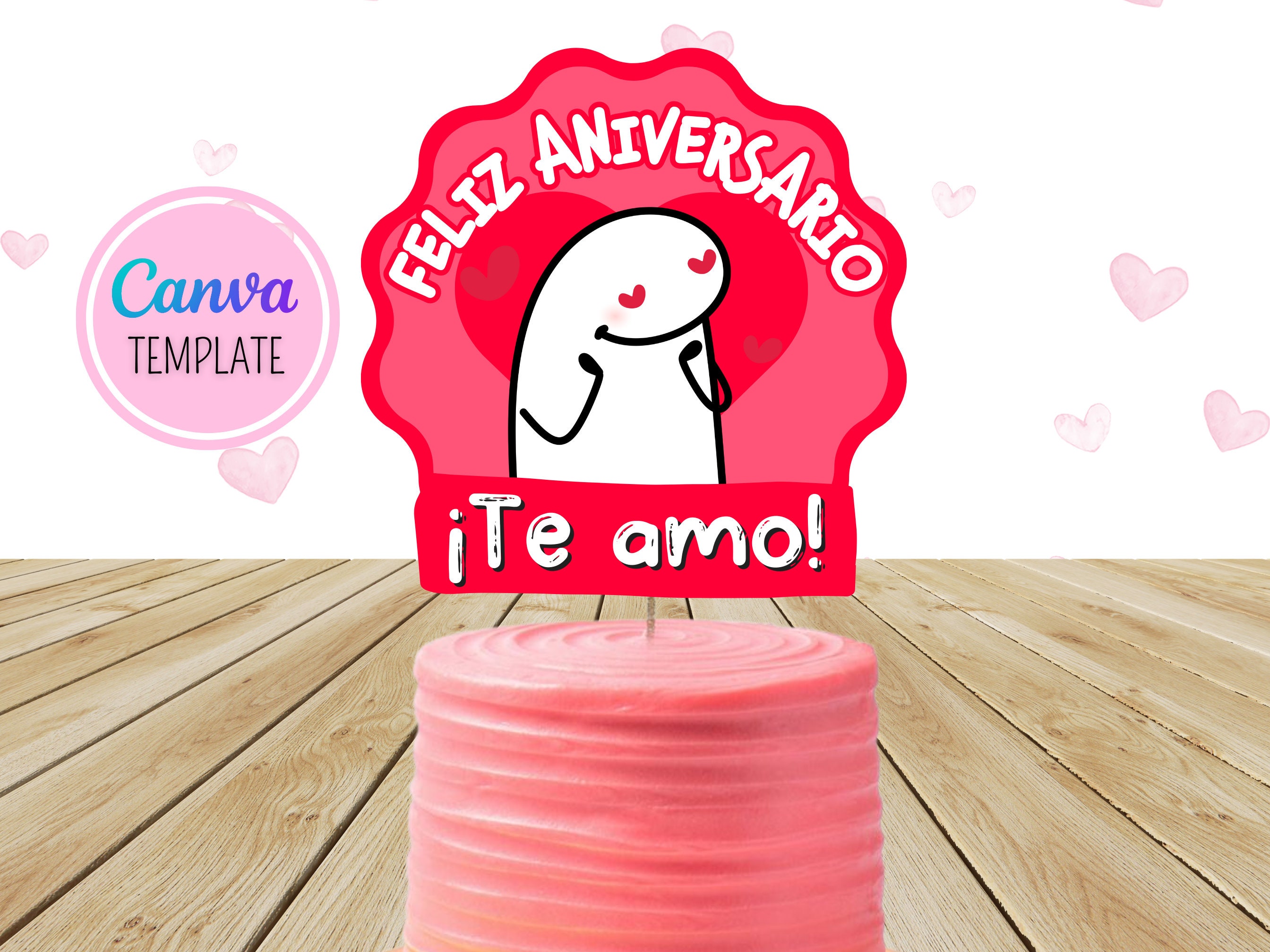 Flork Cake Topper Imprimible Divertido Deformito Meme Editable  Personalizado Plantilla CANVA Template Descarga Digital Inmediata Download