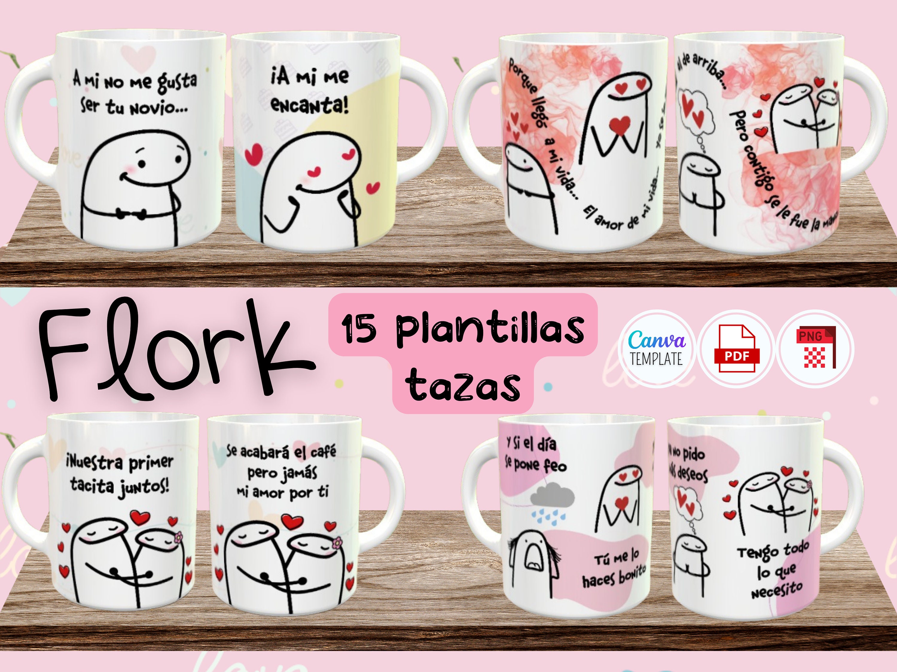 Taza Flork Meme Amor Enamorados