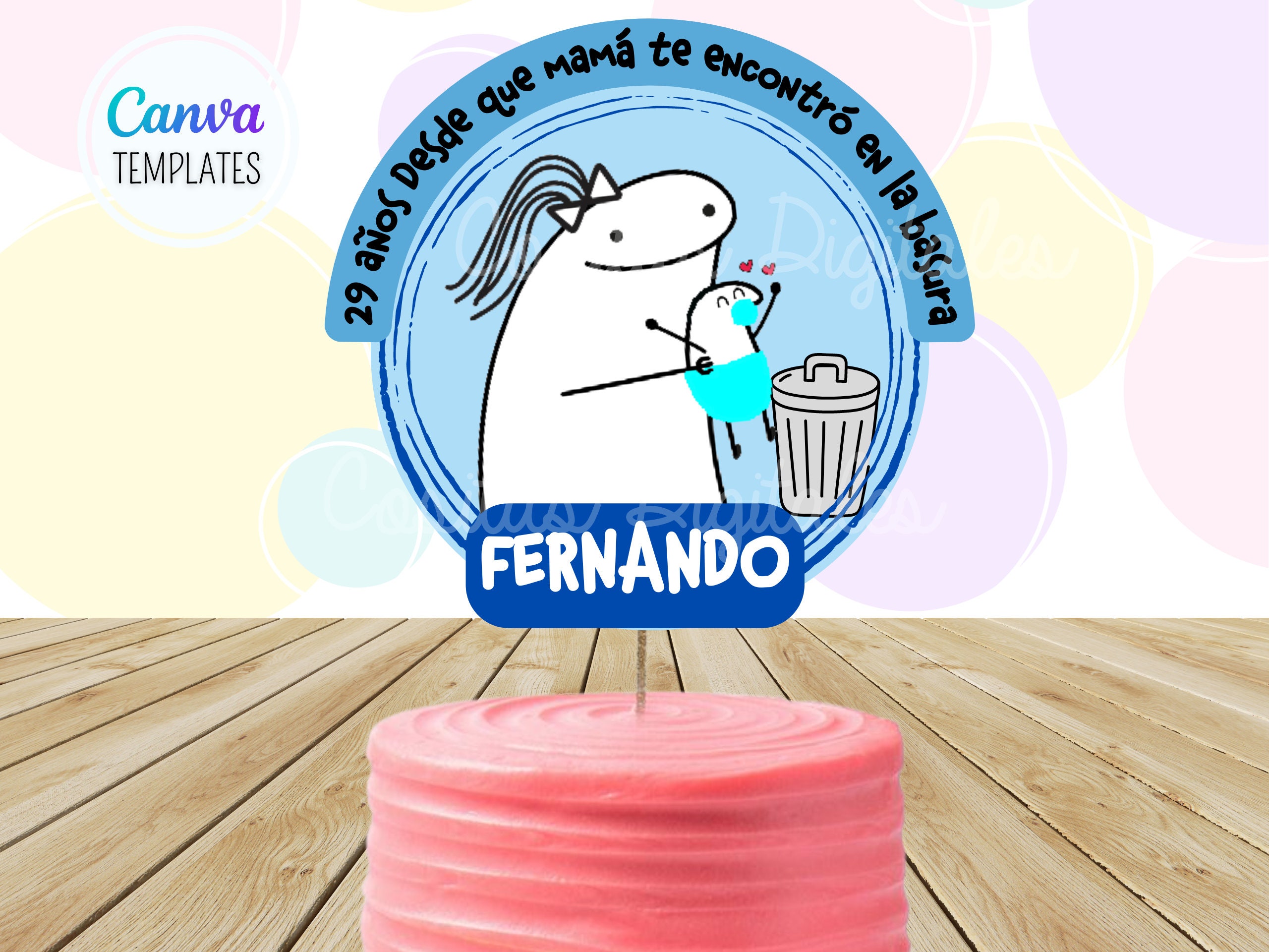 Flork Cake Topper Imprimible Cumpleaños Pero a que costo Meme Editable  Plantilla Funny CANVA Template Descarga Digital Inmediata Download