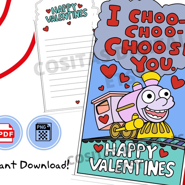 I Choo Choo Choose You Card Printable Etsy