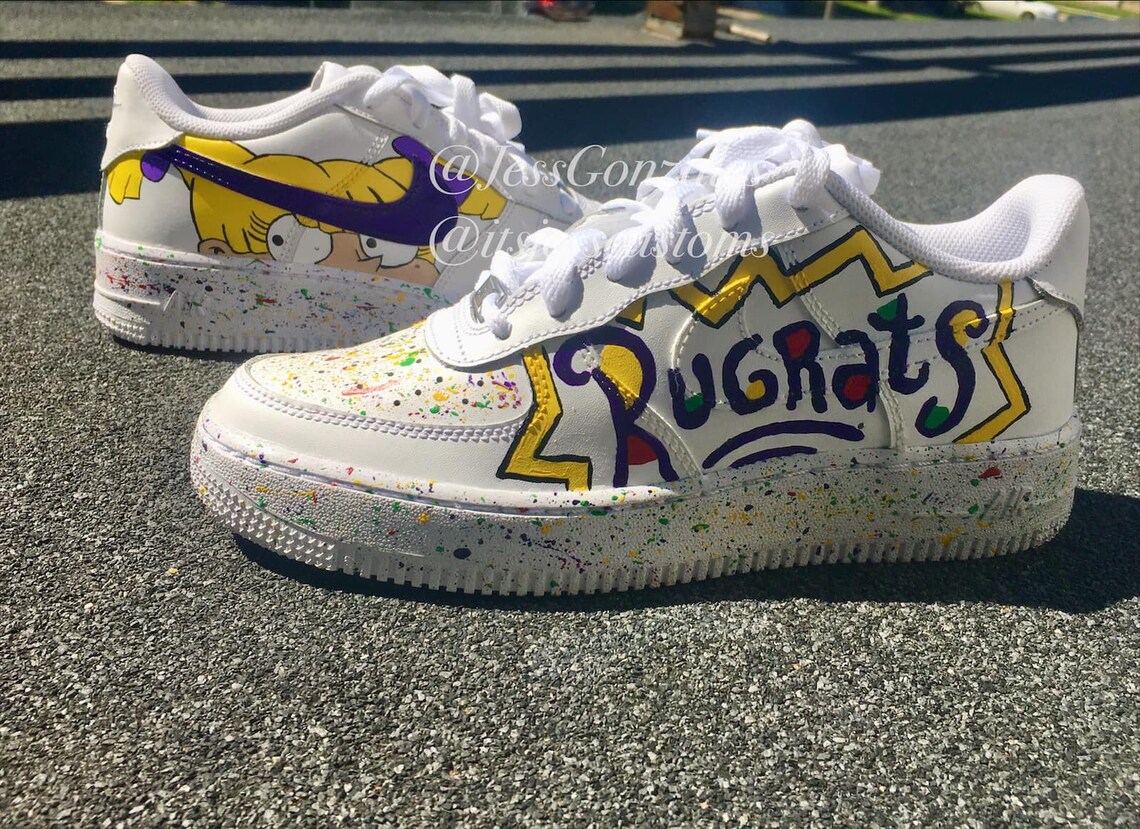 Custom hand painted rugrats Youth/ Women's Nike air force | Etsy
