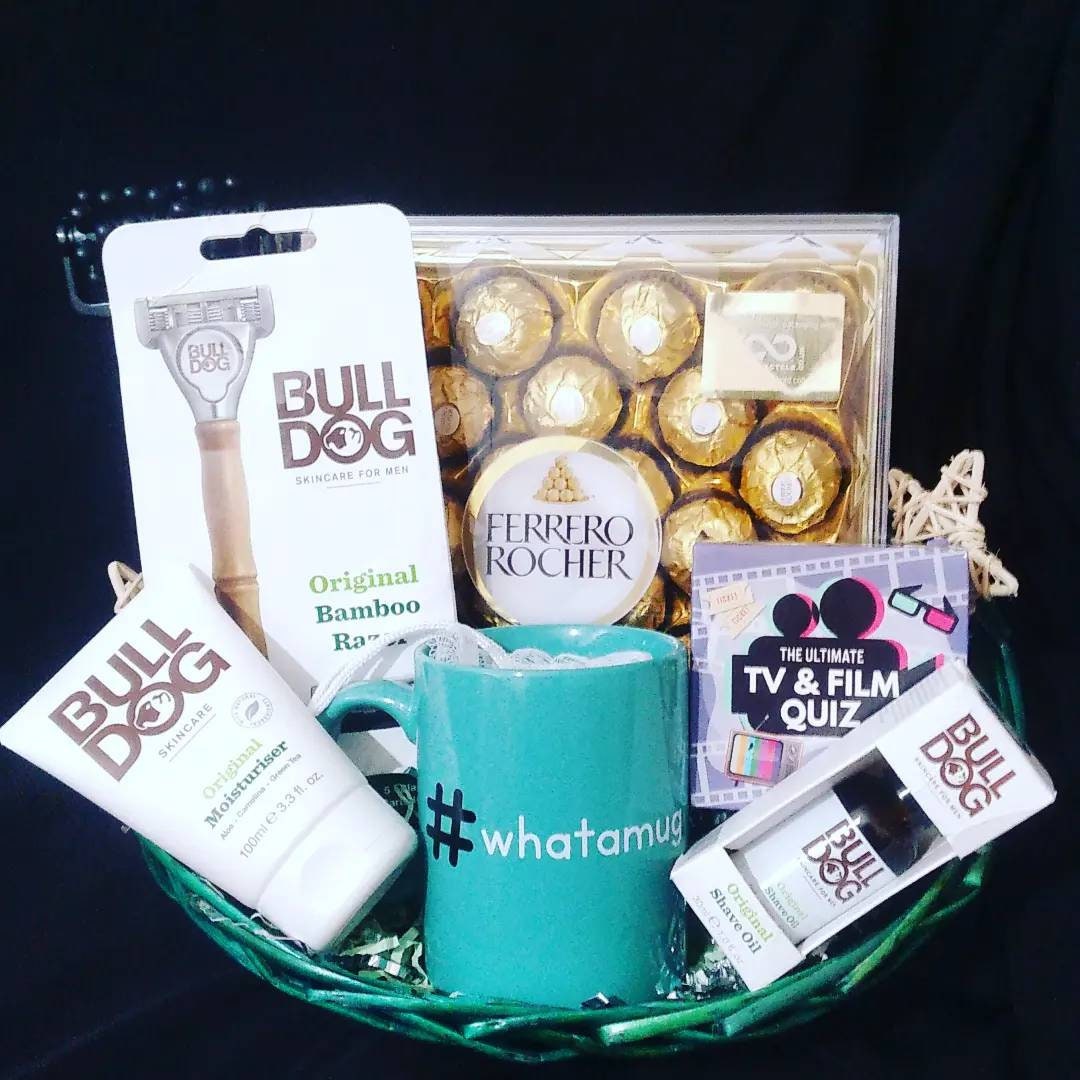 Mens Gift Hamper Bulldog Gift Set for Him Fathers Day Gift Mens Pamper