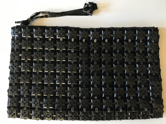 Vintage 1940s Plasticflex Black Clutch Purse with
