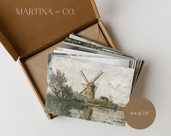 Juego de 12 tarjetas de felicitación vintage surtidas