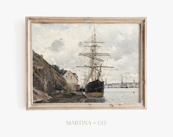 De regreso al mar / Pintura antigua / Arte mural imprimible digitalmente