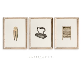 Set of 3 Vintage Laundry | Vintage Painting | Digital PRINTABLE Wall Art