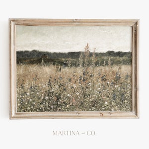 Wildflower Field | Vintage Painting | Digital PRINTABLE Wall Art