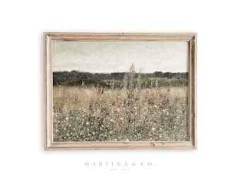 Wildflower Field | Vintage Painting | Digital PRINTABLE Wall Art
