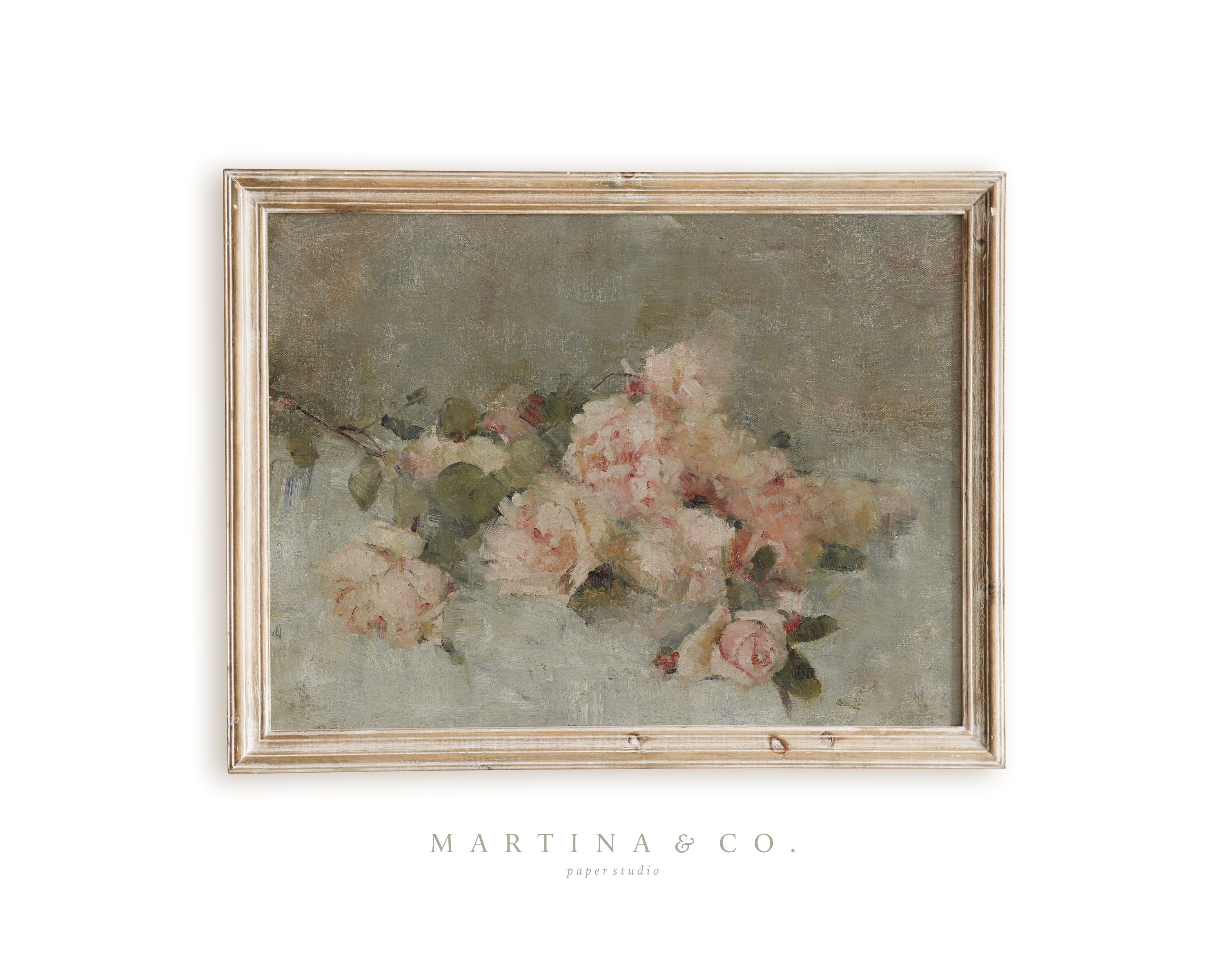 Soft Roses Art Soft Roses | Vintage Painting | Digital PRINTABLE Wall Art - Etsy