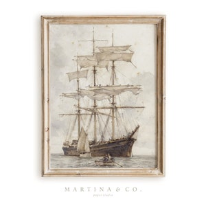 Set Sail | Vintage Painting | Digital PRINTABLE Wall Art