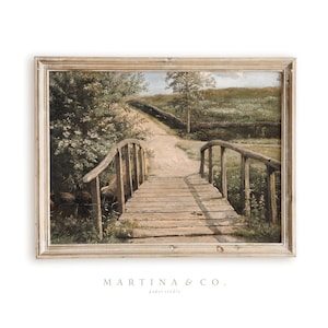 Bridge Crossing | Vintage Painting | Digital PRINTABLE Wall Art