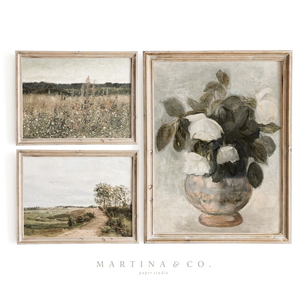 Set of 3 Bestseller Bundle | Vintage Painting | Digital PRINTABLE Wall Art