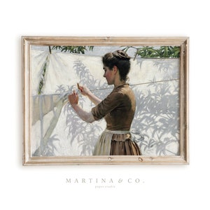Fresh Sheets | Vintage Painting | Digital PRINTABLE Wall Art