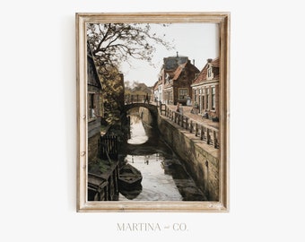 Canal de Holanda / Pintura vintage / Arte de pared IMPRIMIBLE digital
