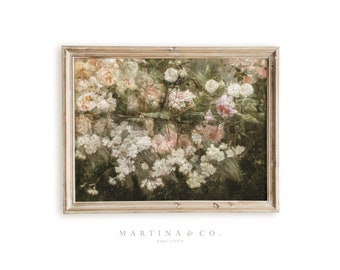 Garden Roses / Pintura Vintage / Arte Mural Digital IMPRIMIBLE