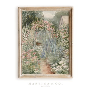 Der geheime Garten | Vintage Malerei | Digital DRUCKBARE Wandkunst