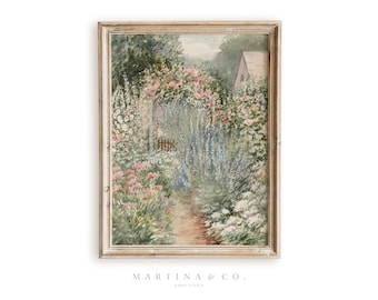 El jardín secreto / Pintura vintage / Arte de pared IMPRIMIBLE digital