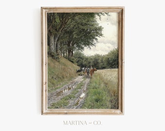 Tiempo de ordeño / Pintura vintage / Arte de pared IMPRIMIBLE digital