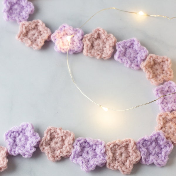 Patrón de guirnalda de flores de crochet, descarga en PDF, patrón de crochet imprimible