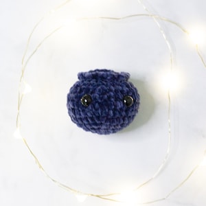 Crochet Blueberry Pattern, Amigurumi Blueberry, Cute Crochet Pattern, Cute Amigurumi, Mini Plushie, Crochet Plushie, Easy Crochet Pattern