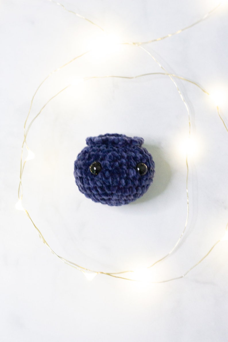 Crochet Blueberry Pattern, Amigurumi Blueberry, Cute Crochet Pattern, Cute Amigurumi, Mini Plushie, Crochet Plushie, Easy Crochet Pattern image 1