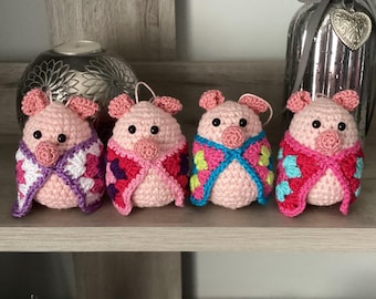 Pigs In Blankets Hand Crocheted Cotton Yarn Cute Decoration Home Decor Christmas Crochet Knitting