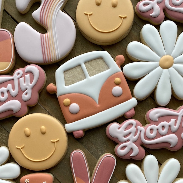 Groovy Camper Van Cookie Cutter - Perfect for 70s, Disco, Summer, and Hippie Sets - Cutter for Dough, Fondant, Clay, and More (#CCK466)