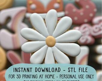 STL File Funky Daisy Cookie Cutter - Two Sizes - 2.5 and 3.5 inch - CCK422 - Instant Download for 3D Printing - Personal Use Only, No Resale