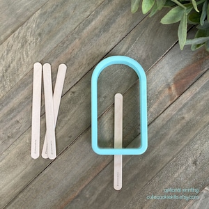 Popsicle Cookie Cutter - with Optional Ultra Smooth, Food Safe Popsicle Sticks (#CCK321)