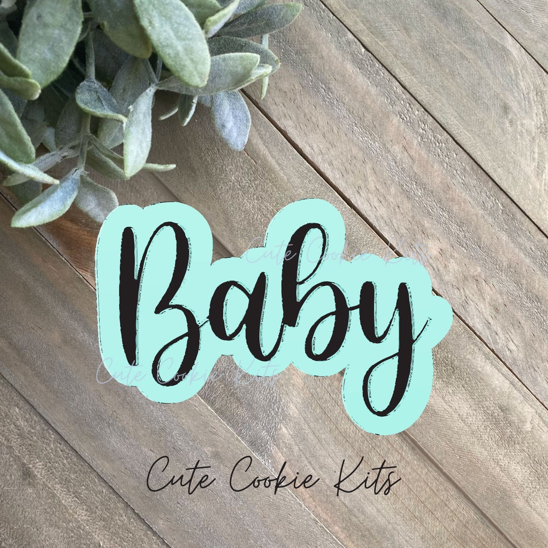 Baby Plaque Embosser for Cookie Cutter Script Lettering Perfect for