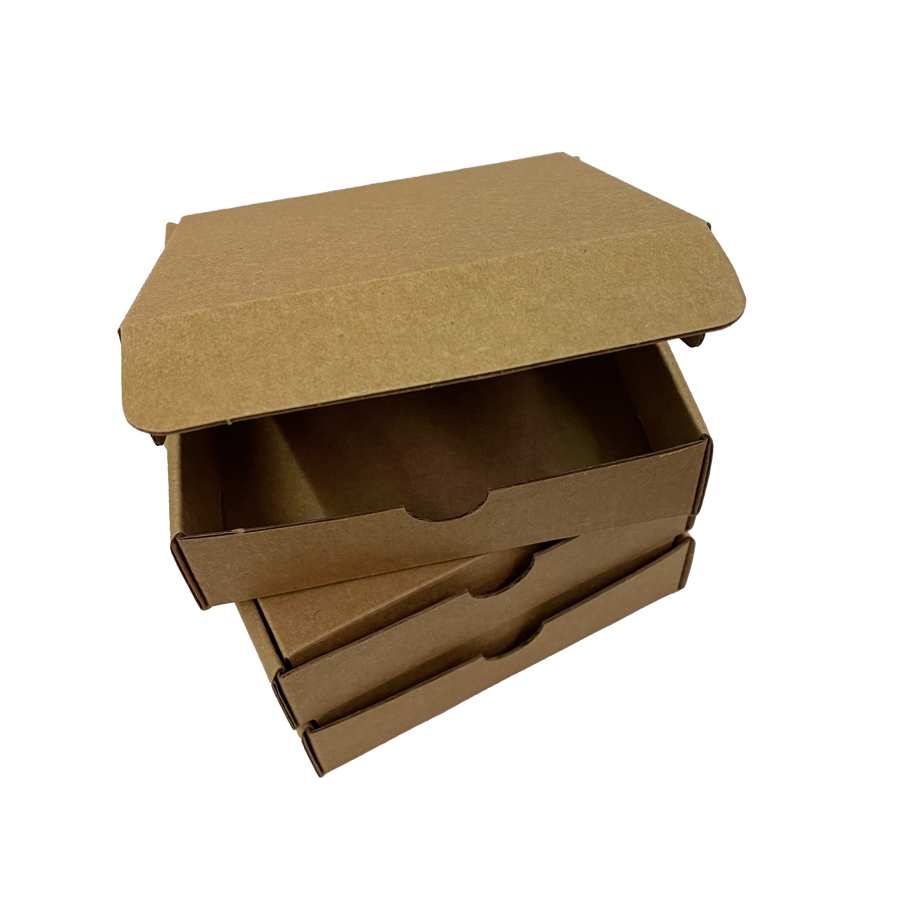Kraft Paper Mini Pizza Box - 3 1/2 x 3 1/2 x 3/4 - 100 count box