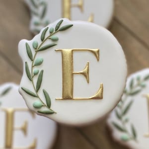Monograma serigrafiado o plantilla (solo letra, sin corona) - Hecho para cortador de galletas con corona de Dana - Perfecto para baby shower, galletas de boda